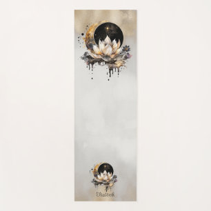Esterilla De Yoga Oro Celestial Sol,Luna Loto Crema Dorada
