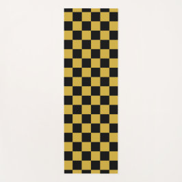 Esterilla De Yoga Oro metálico con patrón cuadrado negro