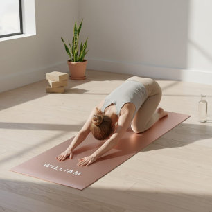 Esterilla De Yoga Oro Rosa personalizado y nombre de monograma yoga 