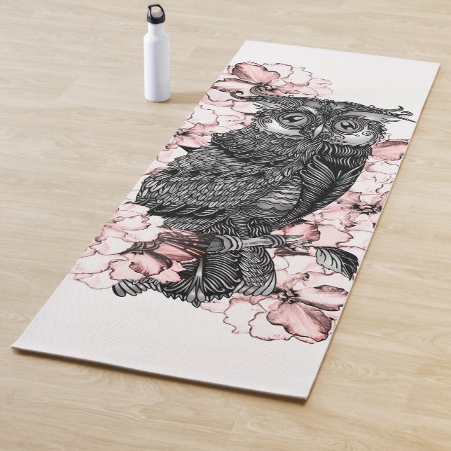 Esterilla De Yoga Orquídeas rosadas de búho gris (In situ)