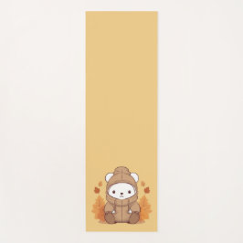 Esterilla De Yoga Oso de Hoodie y hojas de otoño