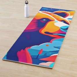 Esterilla De Yoga Oso vibrante, escena lunar