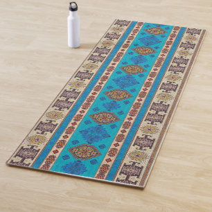 Esterilla De Yoga Otomano turco azul antiguo oriental Kilim Rug
