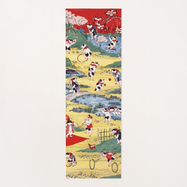 Esterilla De Yoga País gatos japonés, Utagawa Kunitoshi (Anverso)