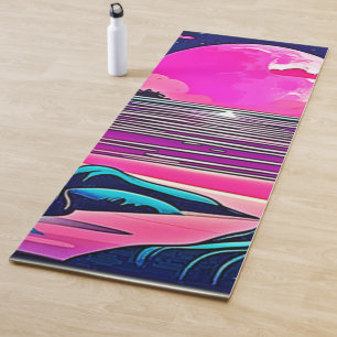 Esterilla De Yoga Paisaje de la playa de Neon Moon Rosa