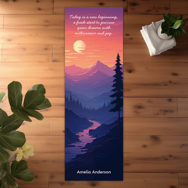 Esterilla De Yoga Paisaje montañoso Peacfeul Sunset (Mountains Landscape Peacfeul Sunset Yoga Mat)