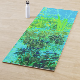 Esterilla De Yoga Paisaje Trippy Lime Green y Blue Garden