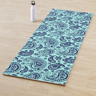 Esterilla De Yoga Paisaje vintage de color azul oscuro sobre alfombr