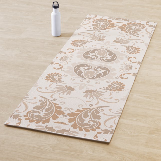 Esterilla De Yoga Paisley en beige estética moderna Tan Brown (In situ)