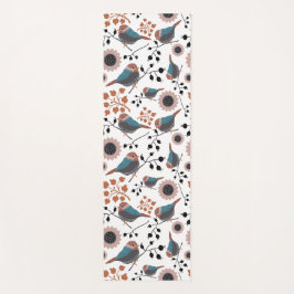 Esterilla De Yoga Pájaros de pollo Berries Flores Mauve Gray Black