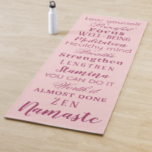 Palabras Motivacionales Alfombra de Yoga Rosa Mode