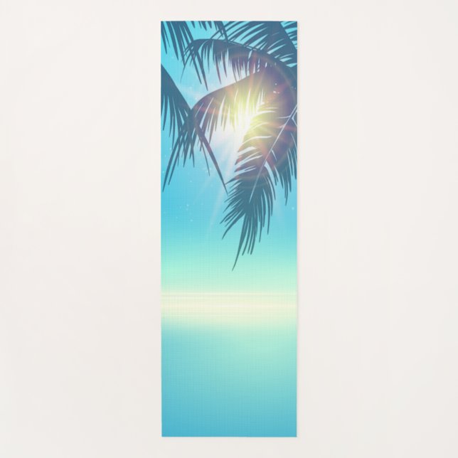 Esterilla De Yoga Palmeras de Playa Tropical (Anverso)