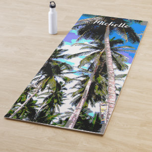 Esterilla De Yoga Palmeras en un diseño colorido