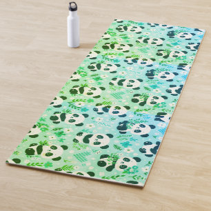 Esterilla De Yoga Panda Patrón de oso Impresión verde