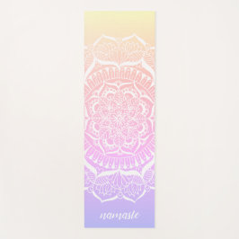 Esterilla De Yoga Pastel Ombre Gradient Namaste Mandala