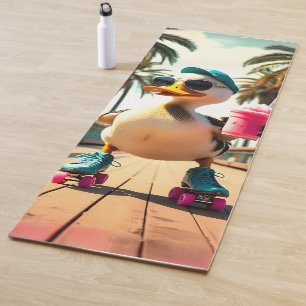 Esterilla De Yoga Pato Retro Divertido de Verano con Patines