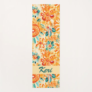 Esterilla De Yoga Patrón abstracto Cortina de ducha Naranja soleada