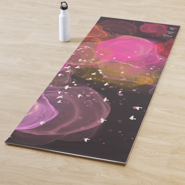 Esterilla De Yoga Patrón abstracto de aves coloridas (In situ)