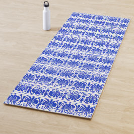 Esterilla De Yoga Patrón árabe mediterráneo griego azul