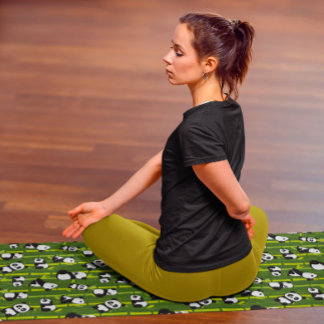 Esterilla De Yoga Patrón asiático de animal de oso panda de bambú li