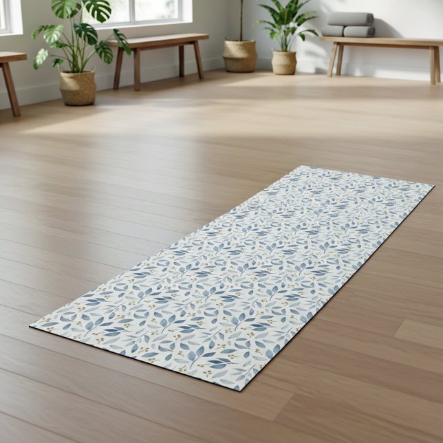 Esterilla De Yoga Patrón botánico acuarela azul (Subido por el creador)