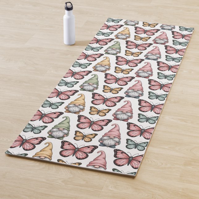 Esterilla De Yoga Patrón continuo con gnomos y mariposas (In situ)