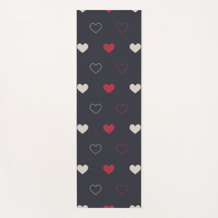 Esterilla De Yoga Patrón continuo de corazón rojo y oscuro minimalis