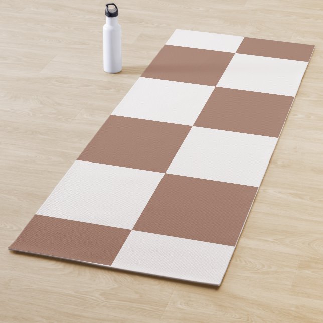 Esterilla De Yoga Patrón controlado en blanco y mousse de mocha (In situ)