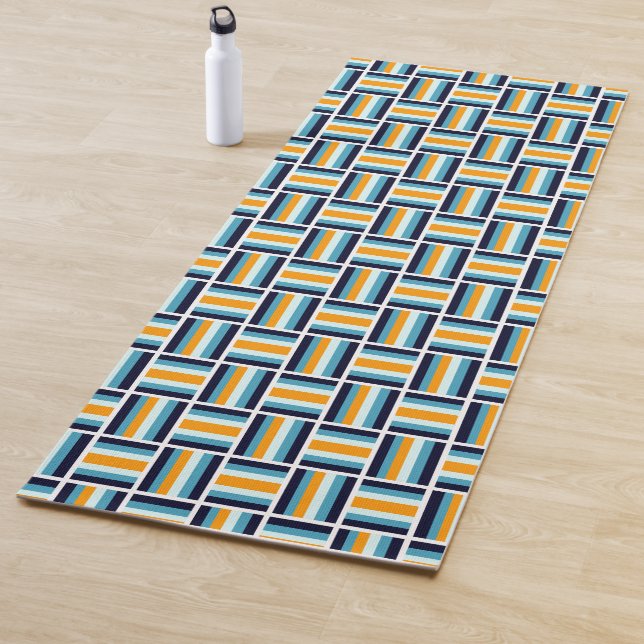 Esterilla De Yoga Patrón cuadrado - Oro y azul (In situ)
