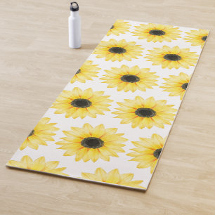 Esterilla De Yoga Patrón de acuarela de girasol amarillo