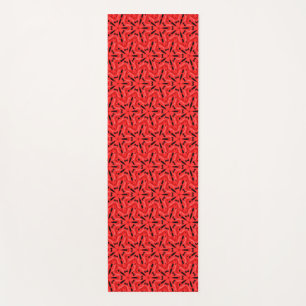 Esterilla De Yoga Patrón de arte geométrico rojo escarlata