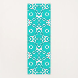 Esterilla De Yoga Patrón de azulejos marroquíes florales turquesa