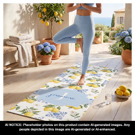Esterilla De Yoga Patrón de Baldosa País Francés con Monograma de Li