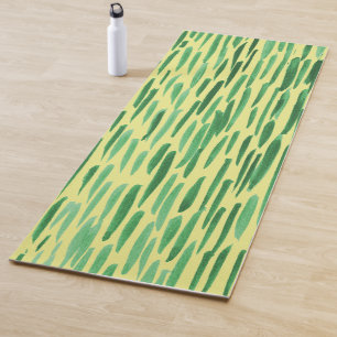 Esterilla De Yoga Patrón de bambú Tiki Vibe Rayas verdes