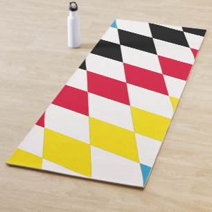 Esterilla De Yoga Patrón de bandera de diamante azul amarillo rojo n