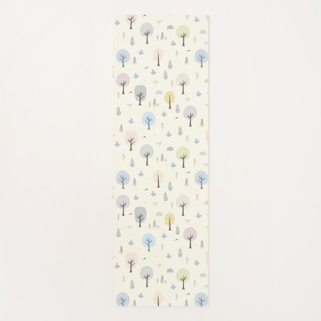 Esterilla De Yoga Patrón de bosque escandinavo sin foco (Anverso)
