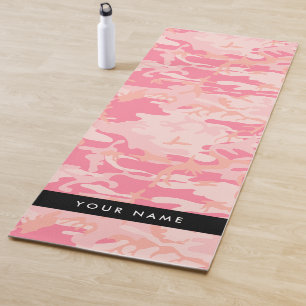 Esterilla De Yoga Patrón de camuflaje rosado, nombre, personalizació