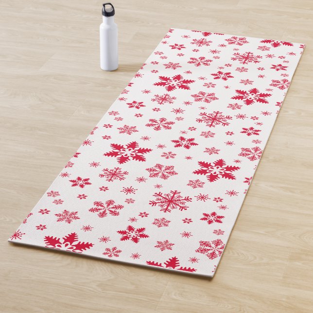 Esterilla De Yoga Patrón de copos de nieve, copos de nieve rojos, ni (In situ)