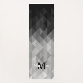 Esterilla De Yoga Patrón de cuadrado geométrico triangular gris Mono
