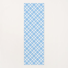 Esterilla De Yoga Patrón de Cuadro Azul Blanco