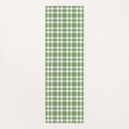 Esterilla De Yoga Patrón de Cuadros Verde Blanco