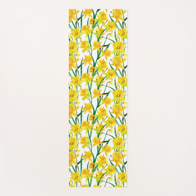 Esterilla De Yoga Patrón de Daffodil Amarillo (Anverso)