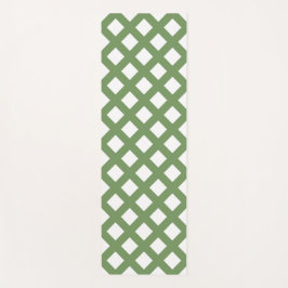 Esterilla De Yoga Patrón de diamante de cuadros verde blanco