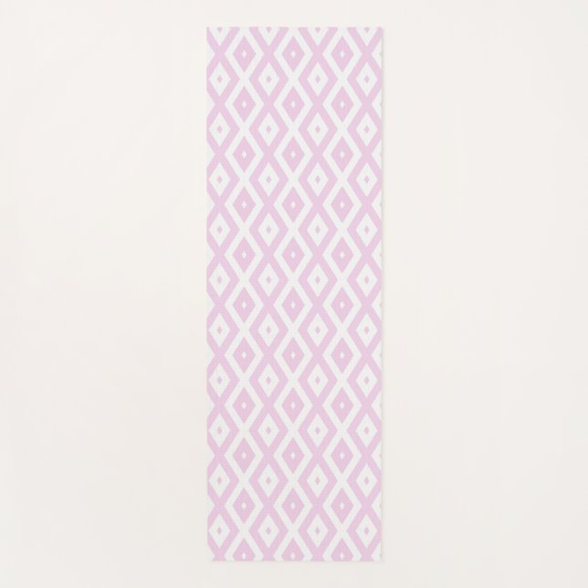 Esterilla De Yoga Patrón de diamante rosa pálido y blanco (Anverso)