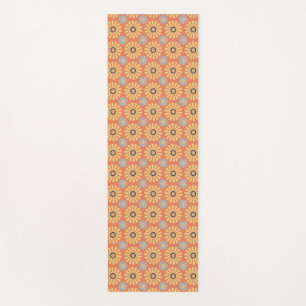 Esterilla De Yoga Patrón de dietas azul y Naranja retro abstrat