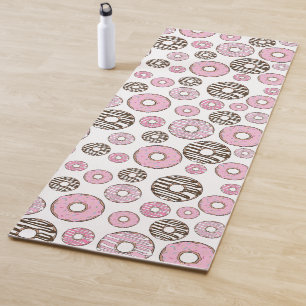 Esterilla De Yoga Patrón De Donuts, Donuts Rosados, Donuts Blancos