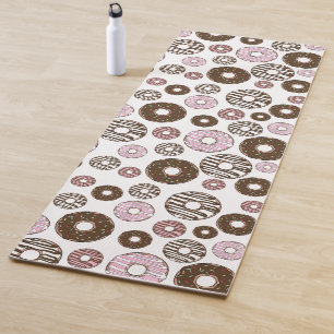 Esterilla De Yoga Patrón De Donuts, Donuts Rosados, Donuts Marrones