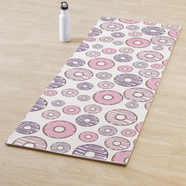 Esterilla De Yoga Patrón De Donuts, Donuts Rosados, Donuts Morados (In situ)