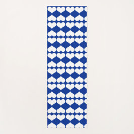 Esterilla De Yoga Patrón de espejo del corazón azul blanco