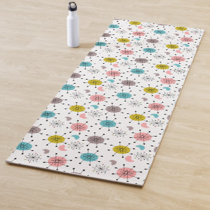 Esterilla De Yoga Patrón de Estallido de Estrella Retro Atómica